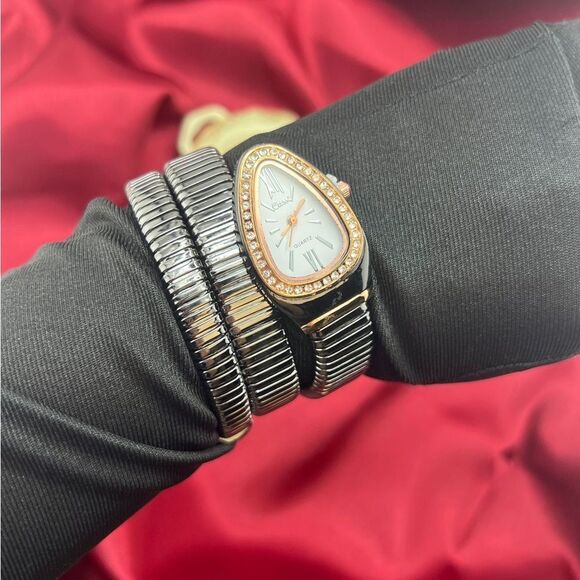 Black and Rose Gold Serpentine Watch - Picture 7 of 10